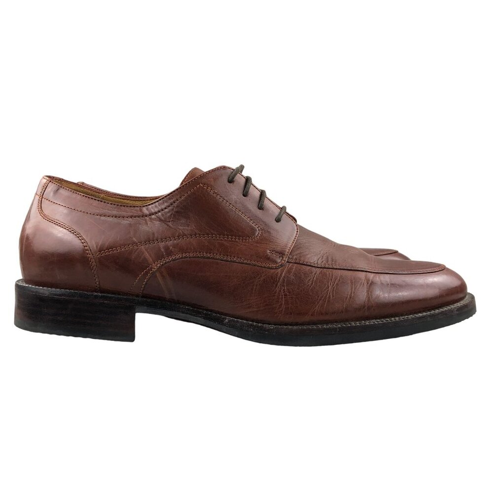 Johnston & Murphy Men's Size 9M Brown Leather Sheep Skin Plain Toe Oxford Shoes